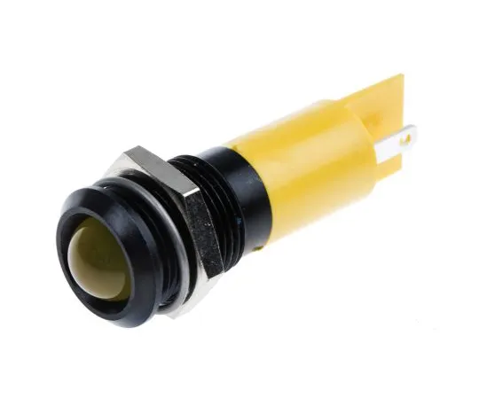 63-6584-47 RS PRO Yellow Flashing LED Indicator, 24 V dc, 14mm Mounting Hole Size, Solder Tab Termination 207-781