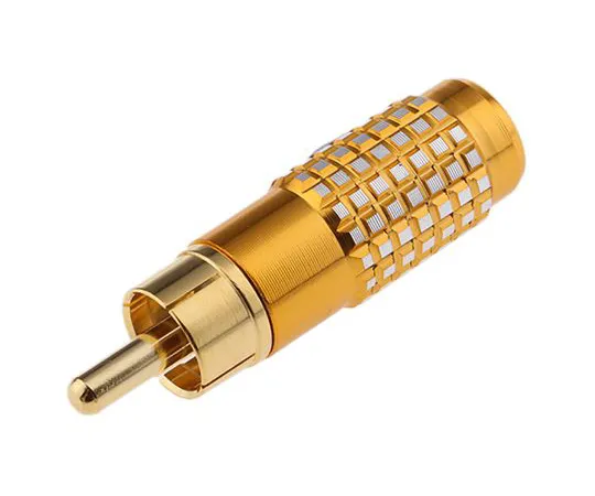 63-6637-32 RS PRO Gold Cable Mount RCA Plug, Gold 411-087