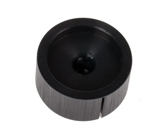63-6677-36 RS PRO 28mm Black Potentiometer Knob for 6.4mm Shaft Splined 498-823