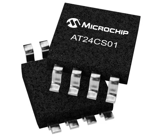 63-7013-41 Microchip AT24CS01-SSHM-T, 1kbit EEPROM Memory, 0.55μs 8-Pin SOIC Serial-2 Wire AT24CS01-SSHM-T
