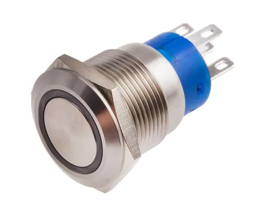 63-6775-19 RS PRO Single Pole Double Throw (SPDT) Latching Red LED Push Button Switch, IP67, 19.2 (Dia.)mm, Panel Mount, 250V ac 111-3859