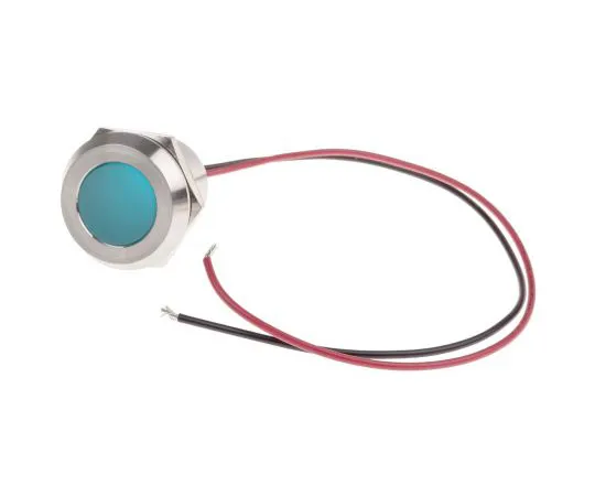 63-6882-88 RS PRO Blue Indicator, 12 V dc, 22mm Mounting Hole Size, Lead Wires Termination, IP67 123-2435