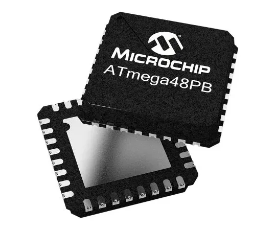 63-7022-07 Microchip Technology ATMEGA48-20MU, 8bit AVR Microcontroller, 20MHz, 4 kB Flash, 32-Pin QFN/MLF ATMEGA48-20MU