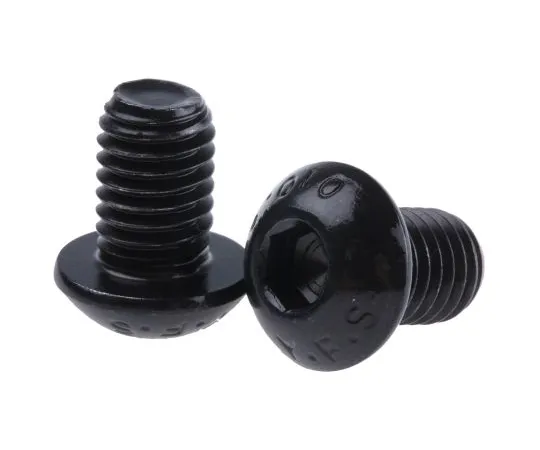63-6612-77 RS PRO M8 x 12mm Hex Socket Button Screw Black, Self-Colour Steel 281-338