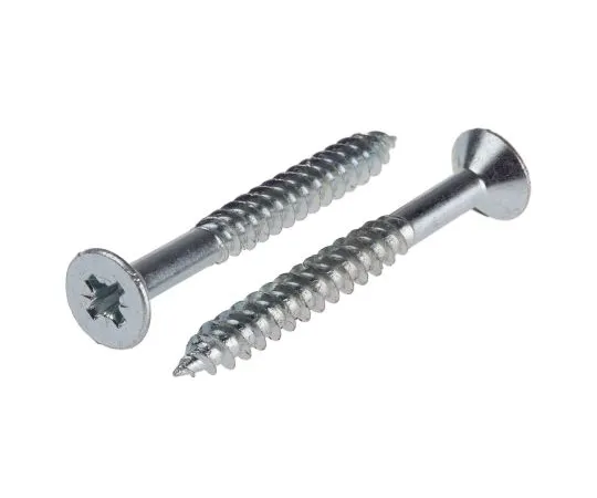 63-6693-86 Pozidriv Countersunk Steel Wood Screw Bright Zinc Plated, No. 10 Thread, 1.3/4in Length 521-232