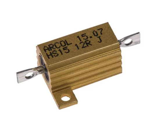 63-7349-30 Arcol HS15 Series Aluminium Ho***d Axial Wire Wound Panel Mount Resistor, 12Ω ±5% 15W HS15 12R J