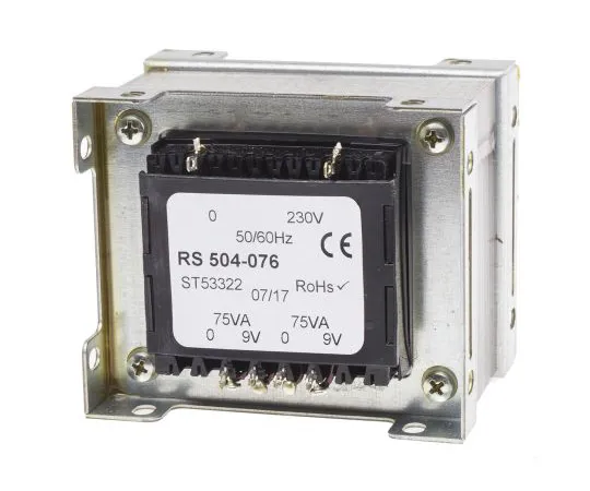 63-6679-96 RS PRO 150VA 2 Output Chassis Mounting Transformer, 9V ac 504-076