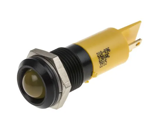 63-6586-36 RS PRO Yellow Indicator, 230 V ac, 14mm Mounting Hole Size, Tab Termination, IP67 210-096