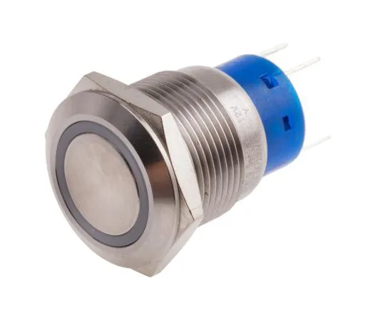 63-6777-67 RS PRO Single Pole Double Throw (SPDT) Momentary Yellow LED Push Button Switch, IP67, 19.2 (Dia.)mm, Panel Mount, 250V 111-5777