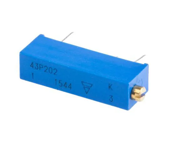 63-7349-68 2kΩ Through Hole Trimmer Potentiometer 0.5W Side Adjust Vishay 43P Series M43P202KB40