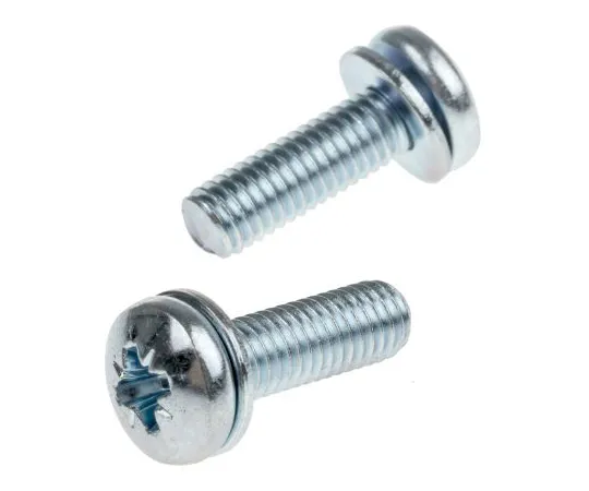 63-6611-75 RS PRO M5 x 16mm Zinc Plated Steel Pan Head Sems Screw, Plain Washer 278-922