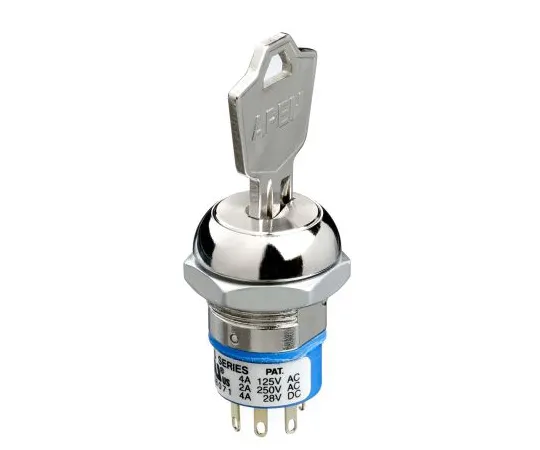 63-6991-51 Keylock Switch, Single Pole Double Throw (SPDT), 4 A 2-Way LK6RNB126N3