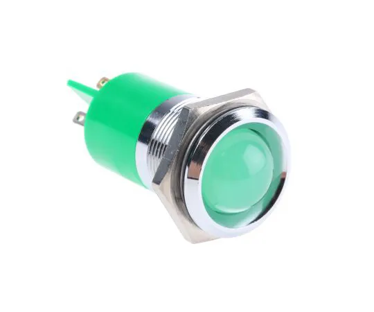 63-6586-90 RS PRO Green Indicator, 230 V ac, 22mm Mounting Hole Size, Tab Termination 210-759