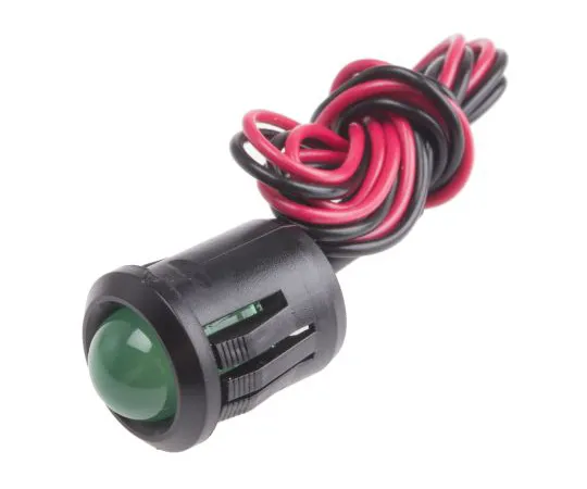 63-6585-59 RS PRO Green Indicator, 2 V dc, 14mm Mounting Hole Size, Lead Wires Termination 209-125