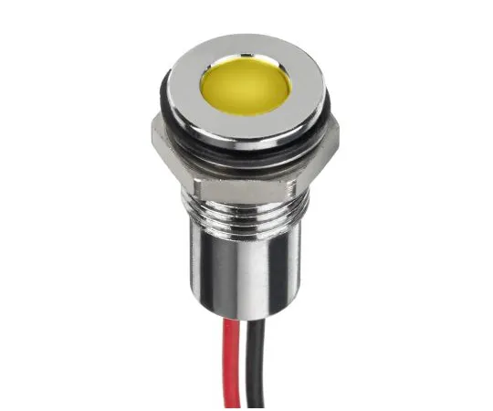 63-7027-48 RS PRO Yellow Indicator, 24 V dc, 8mm Mounting Hole Size, Lead Wires Termination, IP67 132-9125
