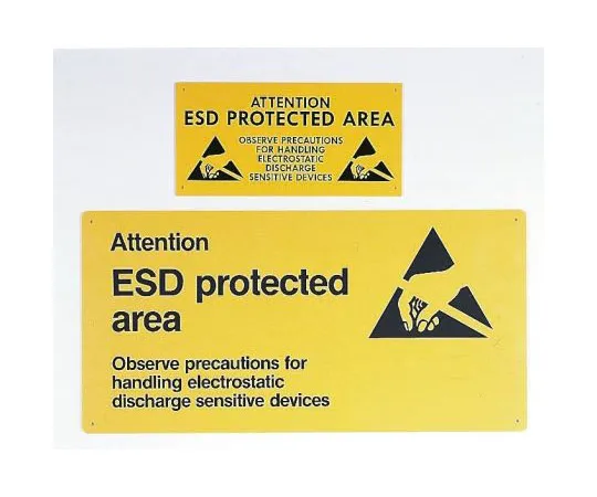 63-7321-91 RS PRO Yellow Rigid Plastic ESD Poster, Attention! Esd Protected Area-Text 600 mm x 300mm 211-1203