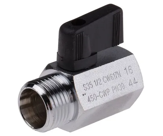 63-6671-44 RS PRO Chrome Plated Brass Hydraulic Ball Valve G 1/2 486-356