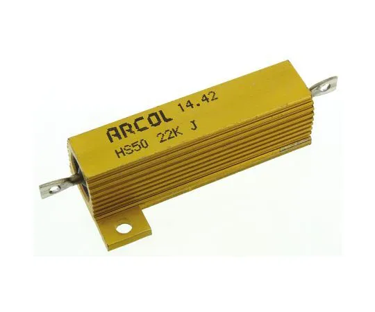 63-7348-96 Arcol HS50 Series Aluminium Ho***d Axial Wire Wound Panel Mount Resistor, 22kΩ ±5% 50W HS50 22K J