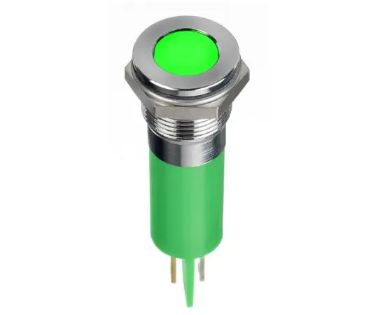 63-6950-42 RS PRO Green Indicator, 12 V dc, 12mm Mounting Hole Size, Faston, Solder Lug Termination, IP67 124-6401