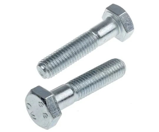 63-6612-09 Clear Passivated, Zinc Steel Hex Bolt, M10 x 45mm 279-694
