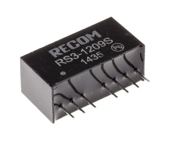 63-7350-05 Recom RS3 3W Isolated DC-DC Converter Through Hole, Voltage in 9 → 18 V dc, Voltage out 9V dc RS3-1209S