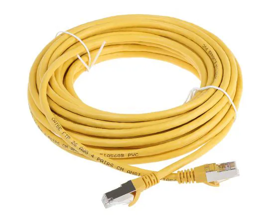 63-6703-71 RS PRO Yellow PVC Cat5e Cable F/UTP, 10m Male RJ45/Male RJ45 Terminated 556-994