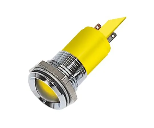 63-6587-24 RS PRO Yellow Indicator, 12 V, 22mm Mounting Hole Size, Solder Tab Termination 211-229