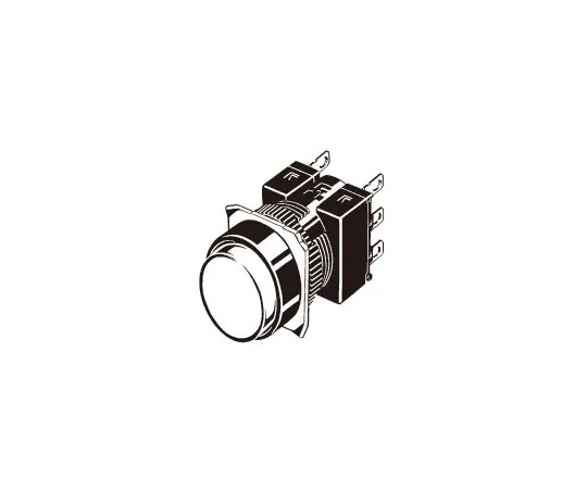 62-4735-25 Pushbutton switch (Round) (Built-in LED light reducing function) (Round body Φ16) A16 A16L-TGM-T1-2S