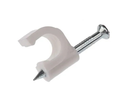 63-6599-68 RS PRO Cable Clip White Nail PE Round Clip, 7mm Max. Bundle 233-522