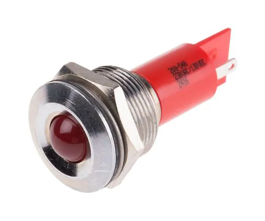 63-6585-25 RS PRO Red Indicator, 130 V dc, 230 V ac, 19mm Mounting Hole Size, Tab Termination 208-548