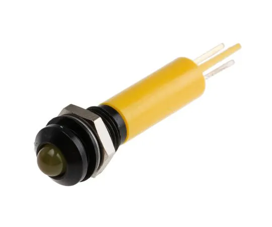 63-6584-74 RS PRO Yellow Indicator, 24 V ac/dc, 8mm Mounting Hole Size, Solder Tab Termination, IP67 208-116