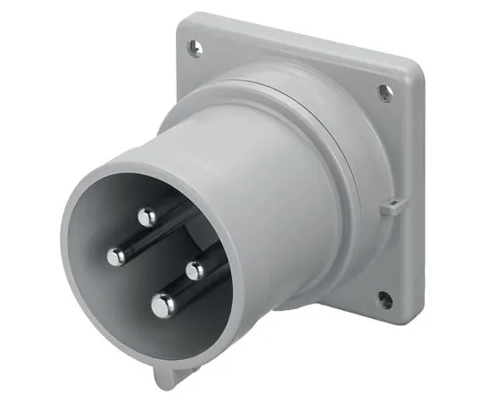 63-6988-62 RS PRO IP44 Red Panel Mount 3P+E Industrial Power Plug, Rated At 32A, 415 V 125-4457