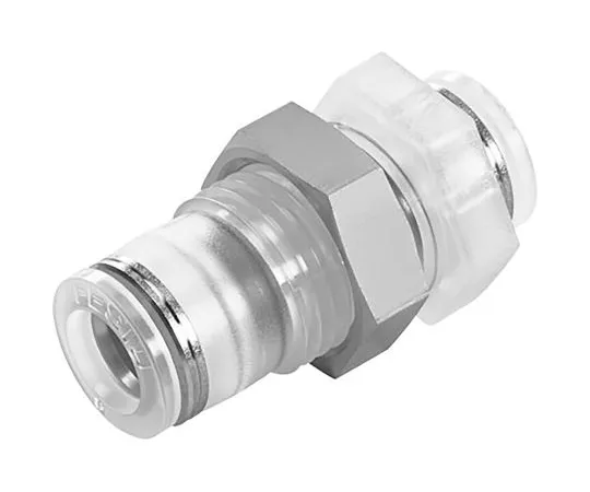 63-6997-30 Festo Pneumatic Bulkhead Tube-to-Tube Adapter Straight Push In 4 mm to Push In 4 mm NPQP-H-Q4-E-FD