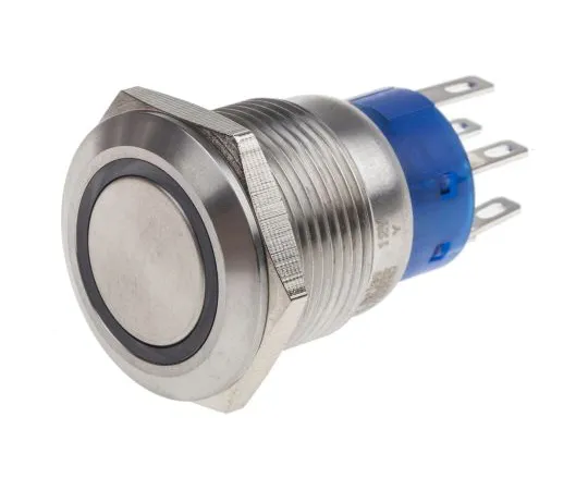 63-6775-13 RS PRO Double Pole Double Throw (DPDT) Momentary White LED Push Button Switch, IP67, 19.2 (Dia.)mm, Panel Mount, 250V ac 111-3778