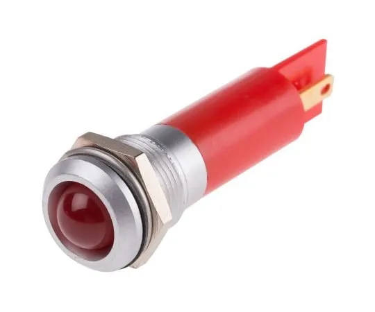 63-6583-28 RS PRO Red Indicator, 230 V ac, 12mm Mounting Hole Size, Tab Termination, IP67 206-435