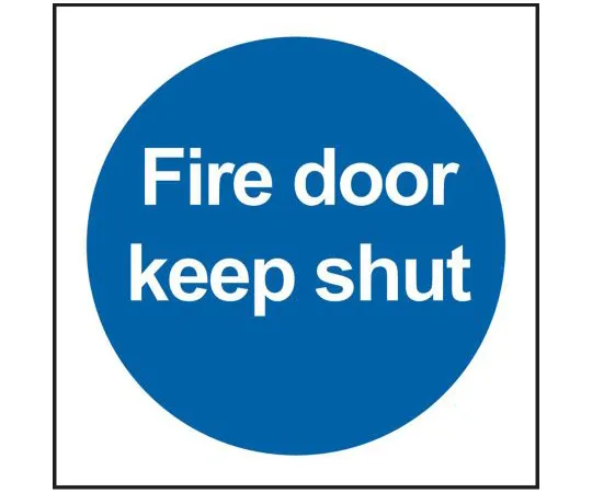 63-6705-01 Vinyl Fire Safety Sign, Fire Door Keep Shut With English Text Self-Adhesive 559-495