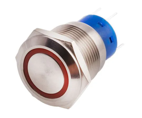 63-6775-03 RS PRO Single Pole Double Throw (SPDT) Momentary Red LED Push Button Switch, IP67, 19.2 (Dia.)mm, Panel Mount, 250V ac 111-3767