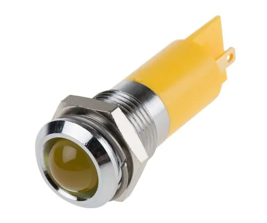 63-6586-18 RS PRO Yellow Flashing LED Indicator, 24 V dc, 14mm Mounting Hole Size, Solder Tab Termination 209-888