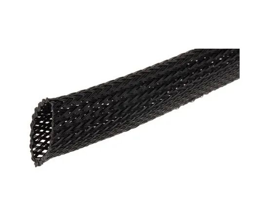 63-6635-23 RS PRO Expandable Braided PET Black Cable Sleeve, 25mm Diameter, 10m Length 408-271
