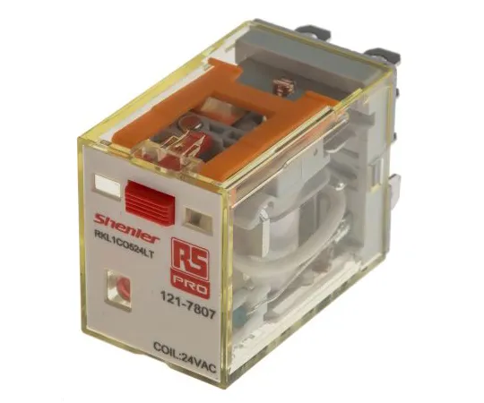 63-6808-93 RS PRO, 24V ac Coil Non-Latching Relay SPDT, 16A Switching Current Plug In Single Pole 121-7807