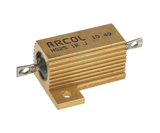 63-7348-65 Arcol HS25 Series Aluminium Ho***d Axial Wire Wound Panel Mount Resistor, 1Ω ±5% 25W HS25 1R J