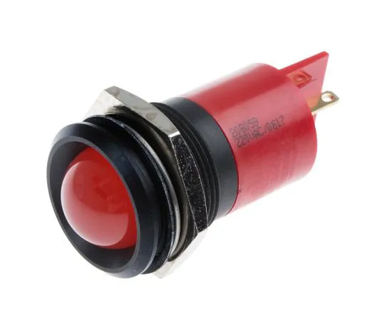 63-6584-65 RS PRO Red Indicator, 230 V ac, 22mm Mounting Hole Size, Tab Termination 208-059