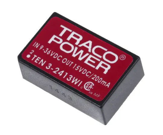63-7350-93 TRACOPOWER TEN 3WI 3W Isolated DC-DC Converter Through Hole, Voltage in 9 → 36 V dc, Voltage out 15V dc TEN 3-2413WI