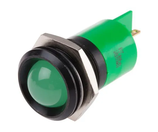 63-6583-50 RS PRO Green Indicator, 12 V dc, 22mm Mounting Hole Size, Solder Tab Termination 206-772