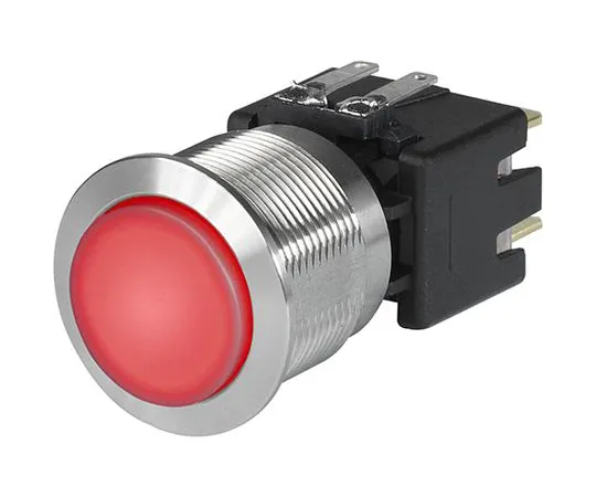 63-7043-51 Schurter Double Pole Double Throw (DPDT) Latching Red LED Push Button Switch, IP40, IP64, 22.1 (Dia.)mm, Panel Mount, 3-101-031