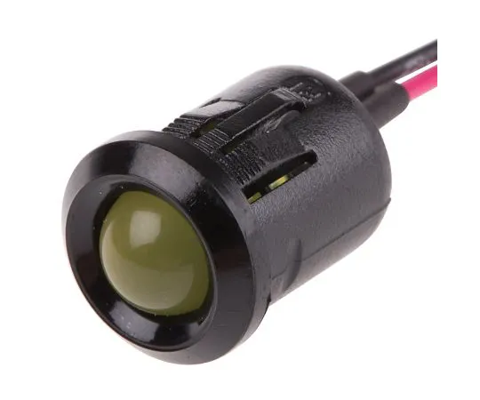 63-6585-44 RS PRO Yellow Indicator, 2 V dc, 12mm Mounting Hole Size, Lead Wires Termination 208-914