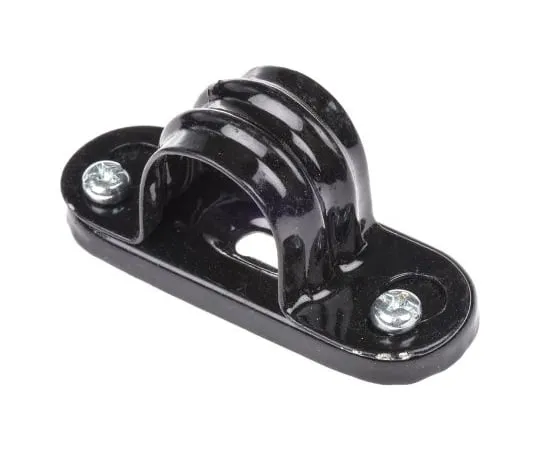 63-6712-39 RS PRO Cable Clip Black Screw Steel Saddle Clamp, 20mm Max. Bundle 608-121