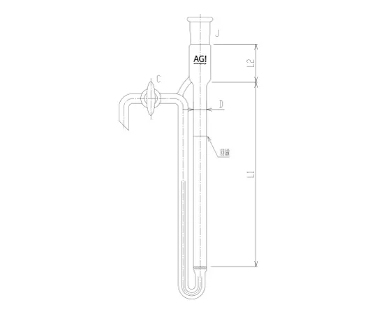 62-2111-42　［Discontinued］Column for Nitric acid nitrogen reduction device (with cock and filter) Glass Cock　3890-1L-12