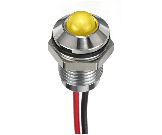 63-7027-31 RS PRO Yellow Indicator, 12 V dc, 8mm Mounting Hole Size, Lead Wires Termination, IP67 132-9105