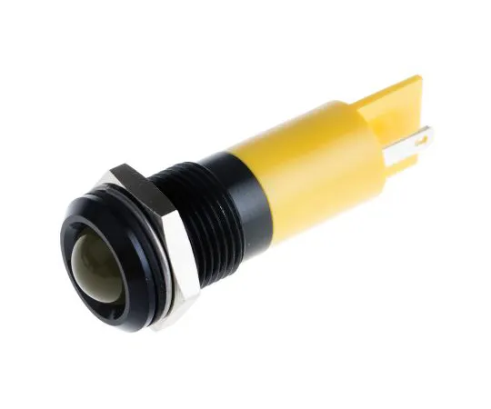 63-6582-59 RS PRO Yellow Indicator, 24 → 36 V dc, 14mm Mounting Hole Size, Tab Termination 205-454